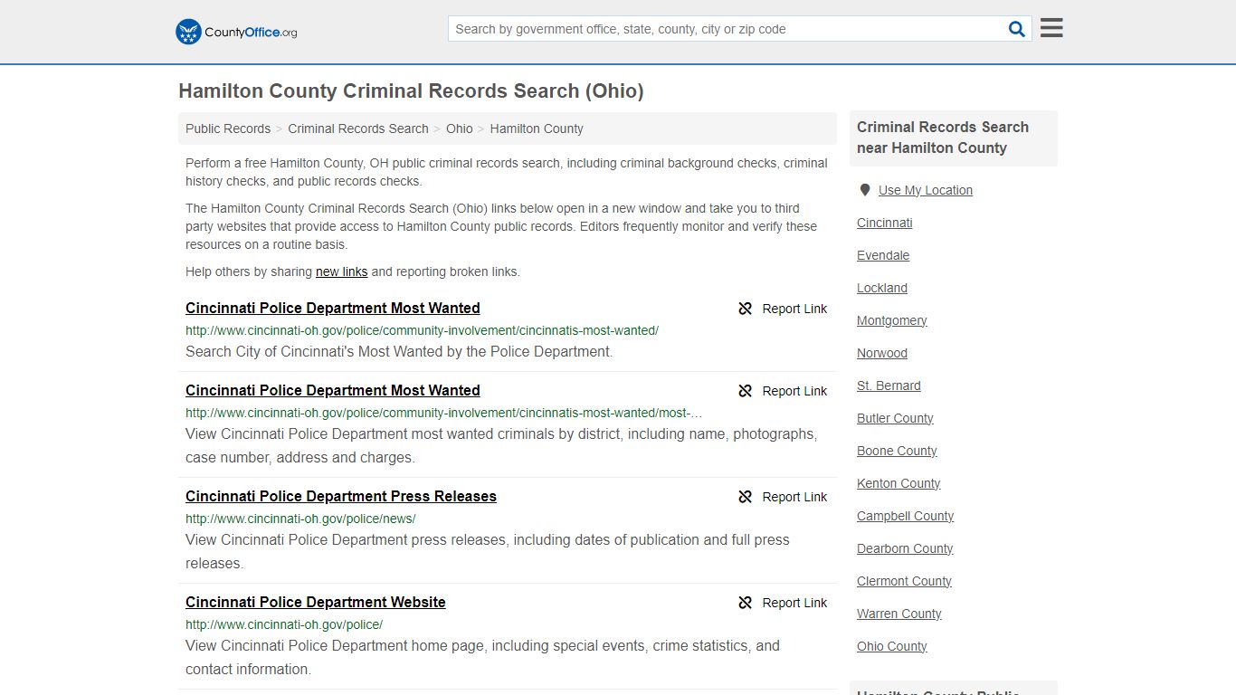 Criminal Records Search - Hamilton County, OH (Arrests, Jails & Most ...